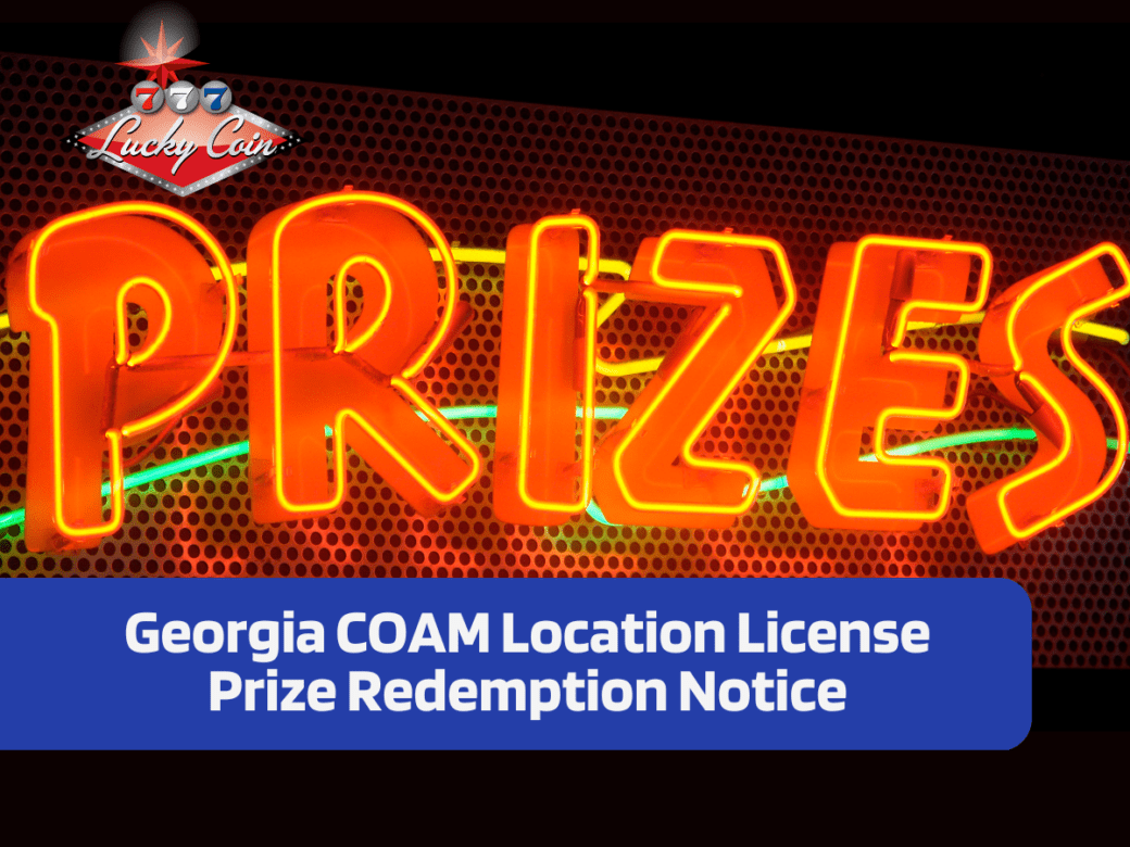 Georgia COAM Location License Prize Redemption Notice