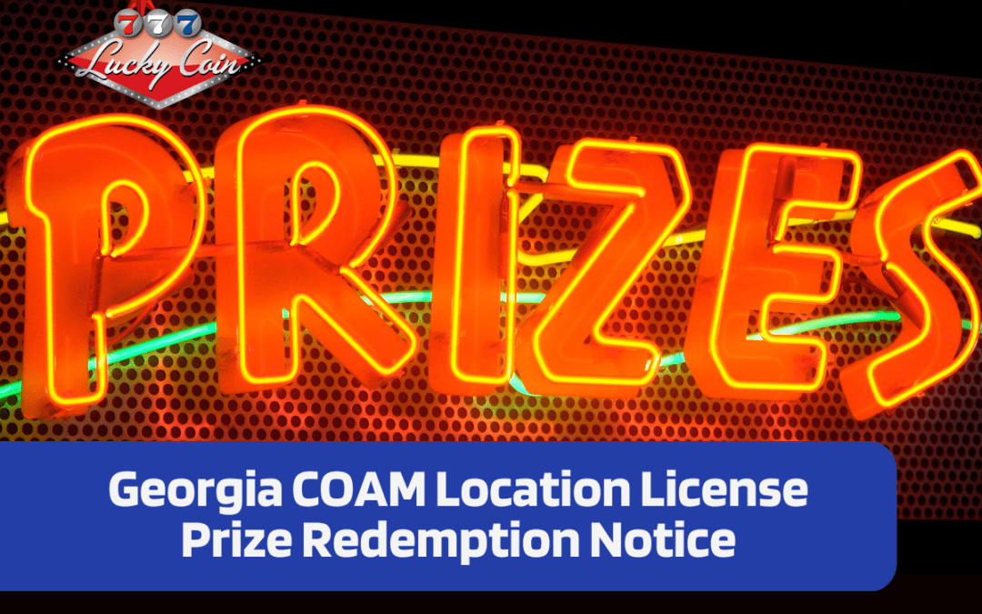 Georgia COAM Location License Prize Redemption Notice